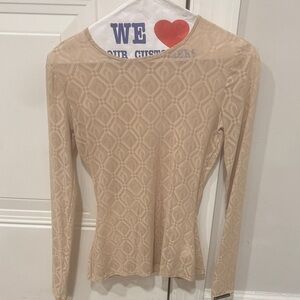 Marine Serre Beige Geometric Long Sleeve Top